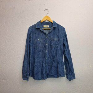Max MaraBlue denim chambray button-up shirt